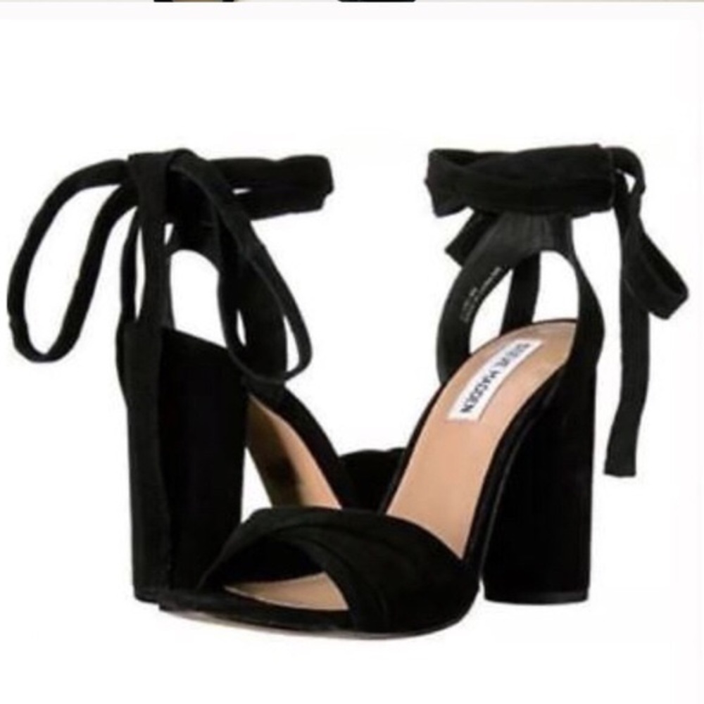 Steve Madden Black wrap heels